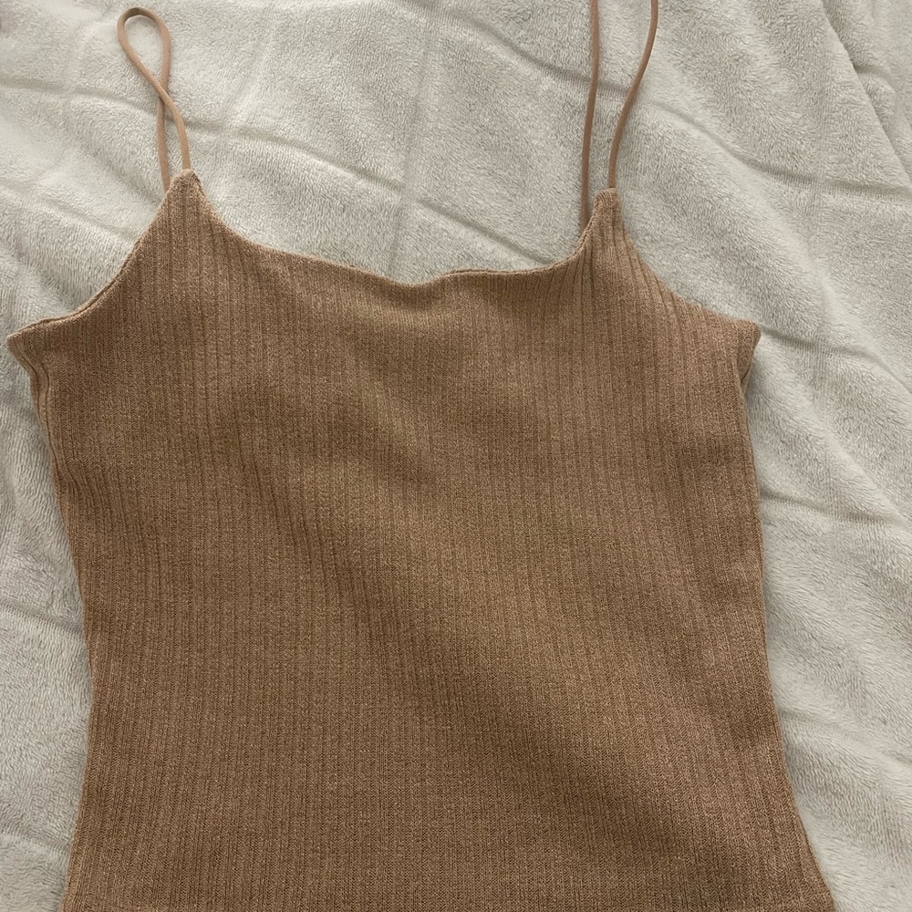 Beige strappy tank top